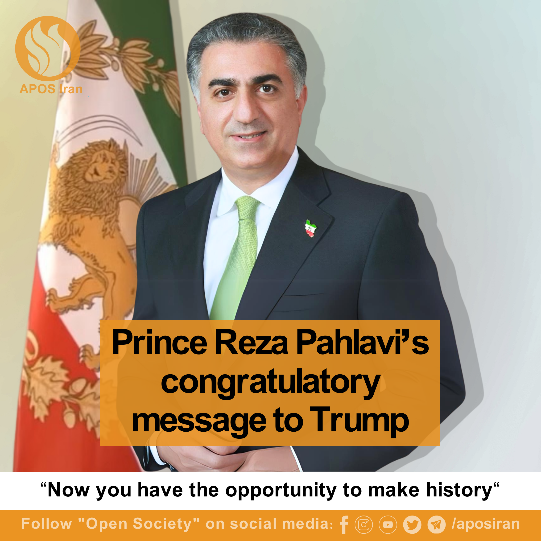 Prince Reza Pahlavi, Leader of Iran’s National Revolution, congratulated Donald Trump on his victory in the 47th U.S. presidential election